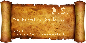 Mendelovits Donáta névjegykártya